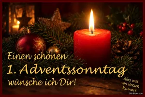 Rote Adventskerze, Text: Einen schönen 1