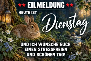 Hase an der Laterne, Text: EILMELDUNG
