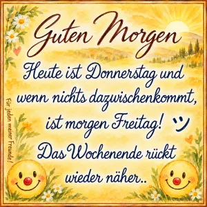 Lachende Smileys, Text: Guten Morgen