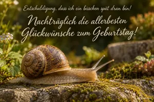 Weinbergschnecke, Text: Entschuldigung, dass ich ein bisschen spät dran bin
