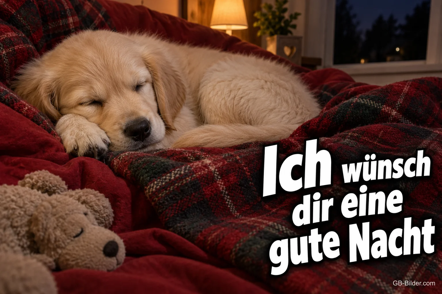 Schlafender Welpe, Text: Ich wünsch dir eine gute Nacht