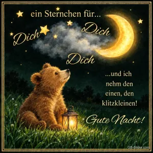 Bärenjunges mit Laterne, Text: ein Sternchen für