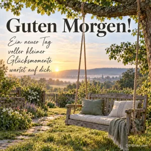 Gartenschaukel, Text: Guten Morgen