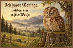 Grimmiger Waldkauz, Text: Ich hasse Montage