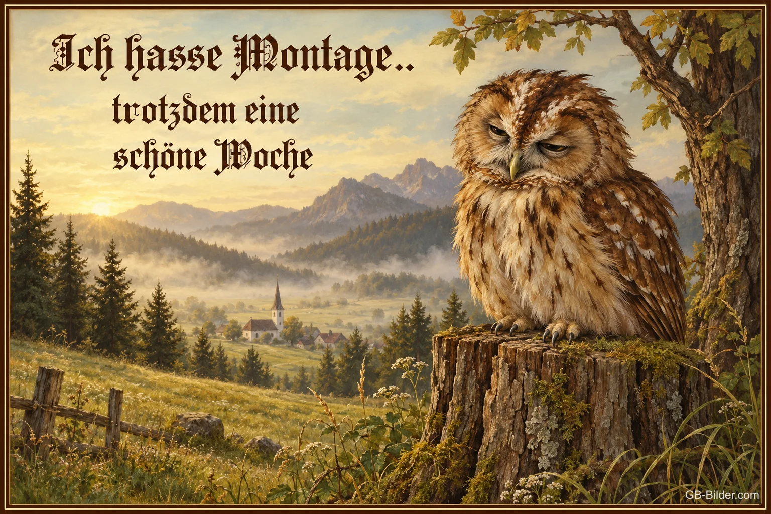 Grimmiger Waldkauz, Text: Ich hasse Montage