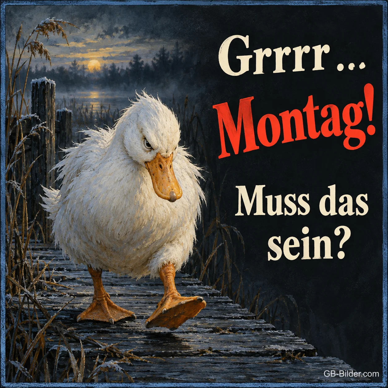 Grimmige Ente, lustiger Spruch, Text: Grrrr