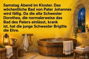 Holzzuber im Klosterbad, lustige Geschichte zum Samstagabend