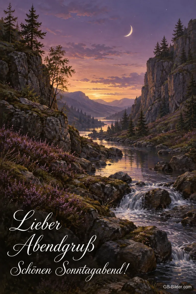 Bach in der Abenddämmerung, Text: Lieber Abendgruß
