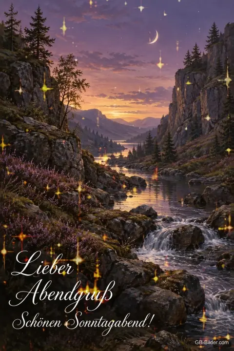 Bach in der Abenddämmerung, Text: Lieber Abendgruß
