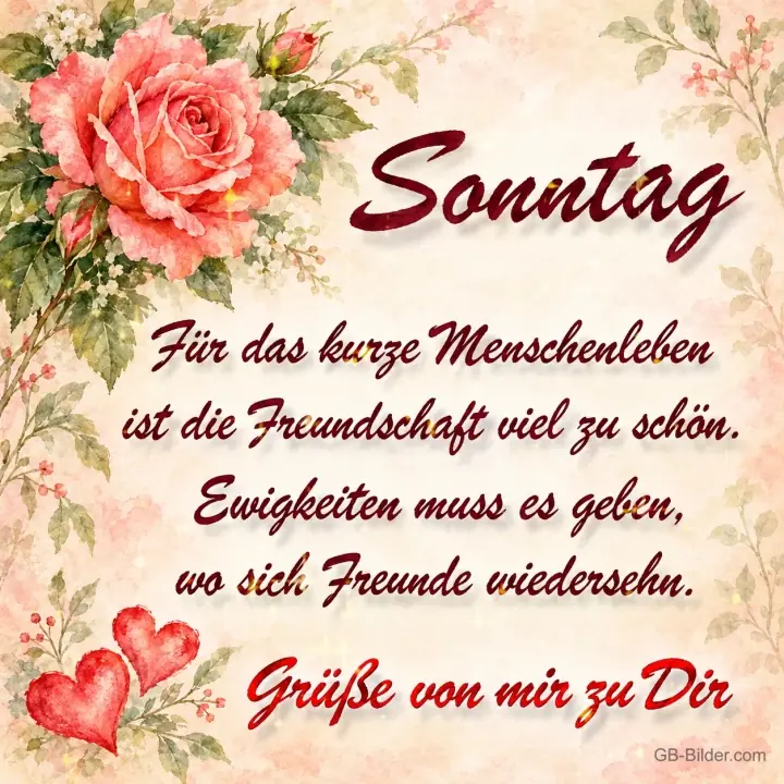 Rosa Rose, Gedicht über Freundschaft, Text: Sonntag