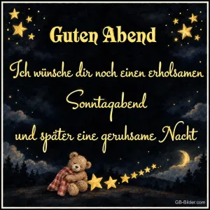 Teddybär unter Sternen, Text: Guten Abend