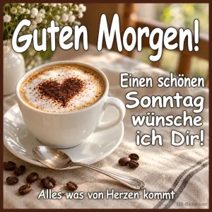 Cappuccino mit Herz, Text: Guten Morgen
