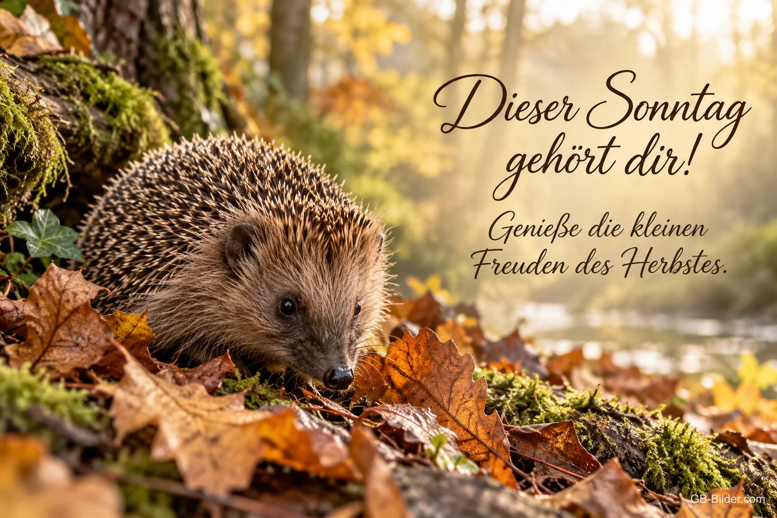 Igel am Herbstbach, Text: Dieser Sonntag gehört dir