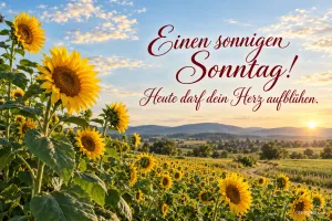 Sonnenblumenfeld, Text: Einen sonnigen Sonntag