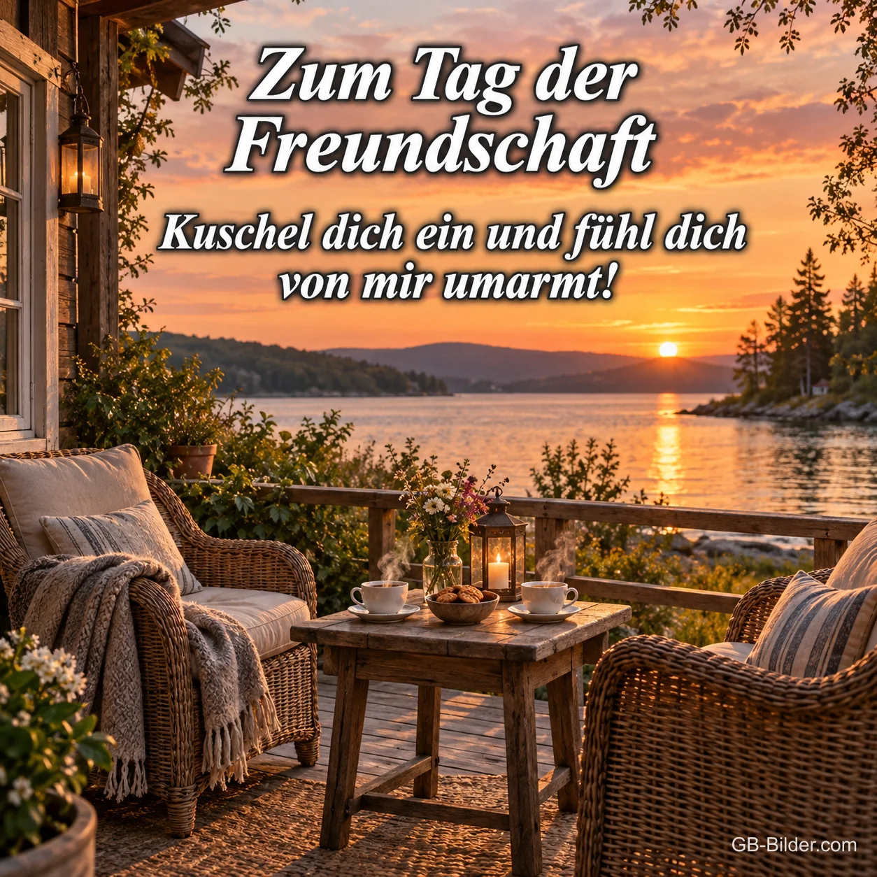 Veranda am See, Text: Zum Tag der Freundschaft