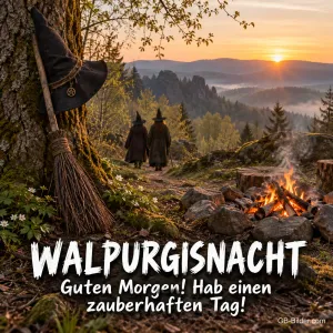 Zwei Hexen im Sonnenaufgang, Text: Walpurgisnacht