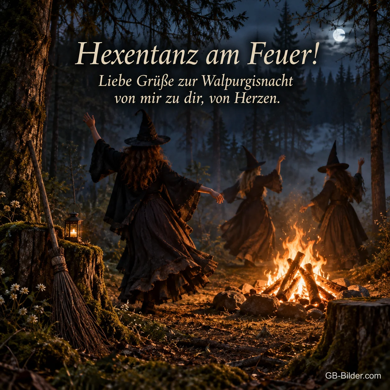 Hexen tanzen ums Feuer, Text: Hexentanz am Feuer Hexen tanzen ums Feuer, Text: Hexentanz am Feuer