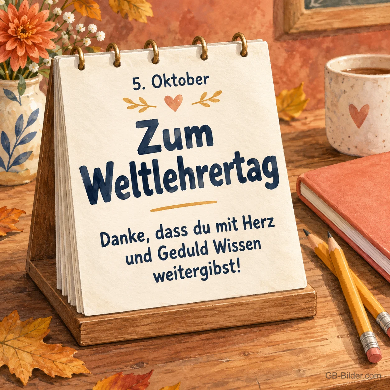 Tischkalender zum Weltlehrertag, Text: 5 Tischkalender zum Weltlehrertag, Text: 5