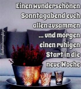 sonntag abend bilder spruche pics